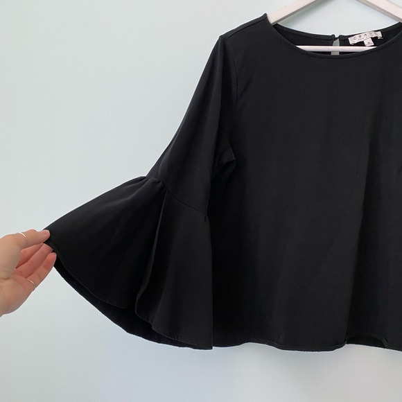 Black Bell Sleeve Top - Picture 2 of 3